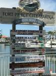 Fort Pierce directional signs for local establishments