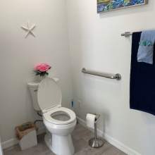 Toilet area in bathroom